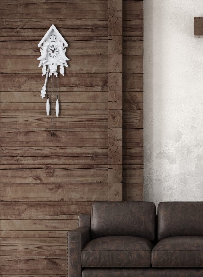 TIMEGEAR Cuckoo Clock with Night Mode, Wooden Decorations and Swinging Pendulum (White) - Image 5