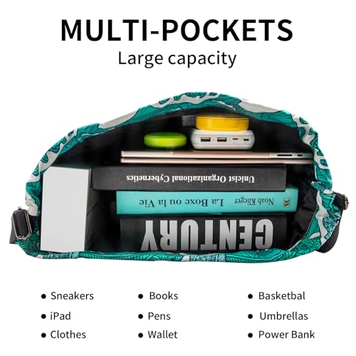 Peicees Waterproof Drawstring Sport Bag Lightweight Sackpack Backpack for Men and Women (Sea Wave) - Image 4