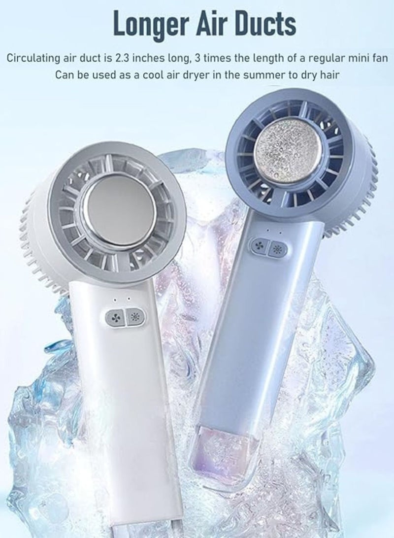 لوبيتيز بطارية تعمل بالطاقة مروحة صغيرة محمولة ، الشخصية المحمولة مروحة تبريد ، محمولة قابلة للشحن أشباه الموصلات سطح المكتب مروحة صغيرة - أبيض - Image 2