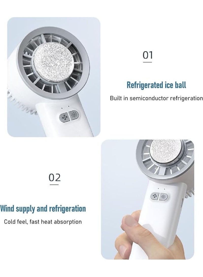 لوبيتيز بطارية تعمل بالطاقة مروحة صغيرة محمولة ، الشخصية المحمولة مروحة تبريد ، محمولة قابلة للشحن أشباه الموصلات سطح المكتب مروحة صغيرة - أبيض - Image 4