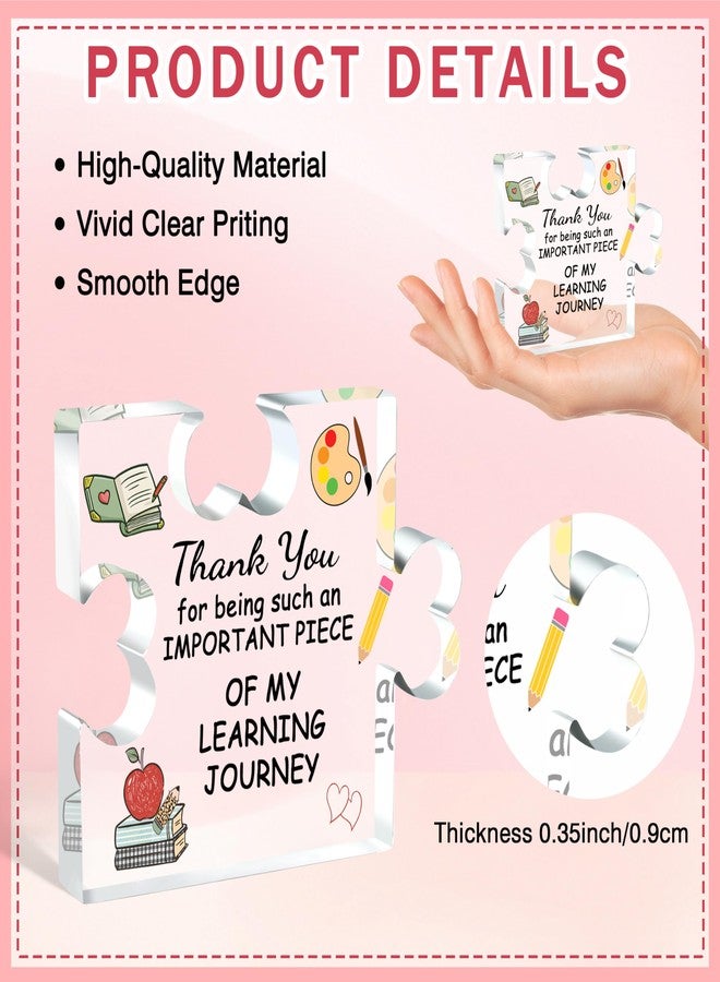 SiplyHaven Teacher Appreciation Gifts for Women, Thank You Gifts for Teachers Acrylic Decor, Teachers Retirement Gifts for Women Men, End of Year Thank You Teacher Keepsake Basket Set of 4 - Image 3