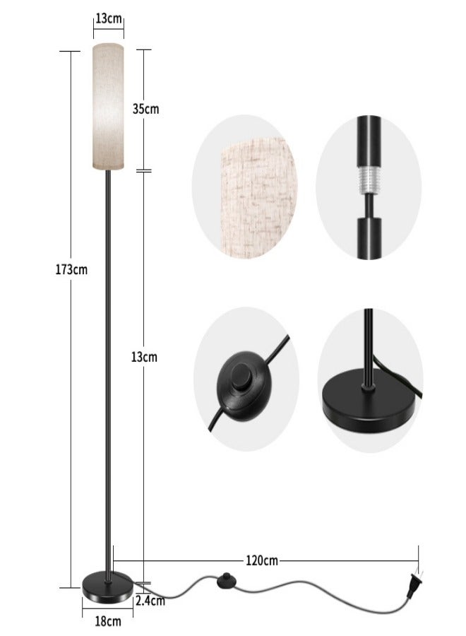 ميكسد مصباح أرضي على الطراز الشمالي البسيط أسود 18x173x18 سم - Image 4