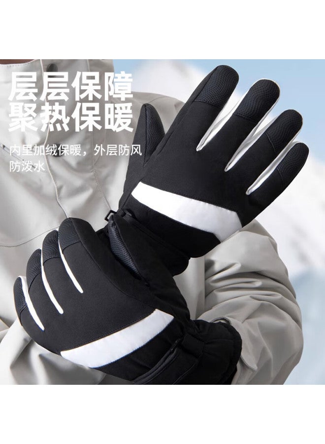 Ousen Cycling Gloves Winter Warm Thickened Fleece Lined Windproof Touch Screen Ski Gloves For Men And Women Outdoor Cycling - Image 2