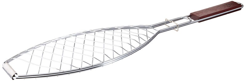 Outset QC70 Fish Grill Basket and Skillet with Rosewood Handle - Image 1