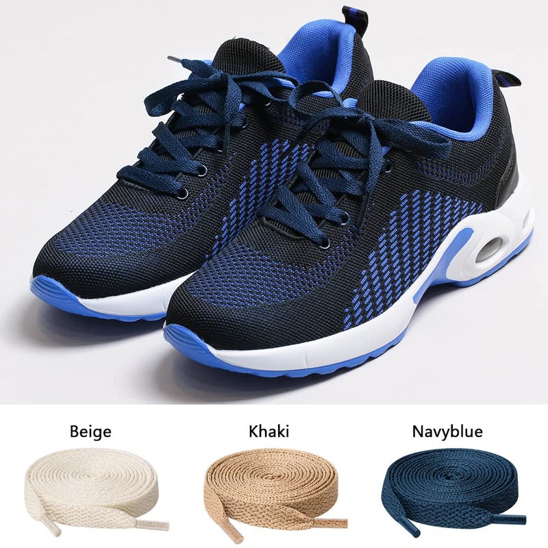 UpUGo 3 Pair Flat Shoe laces, 5/16" Wide Shoelaces for Athletic Running Sneakers Shoes Boot Strings - Image 3