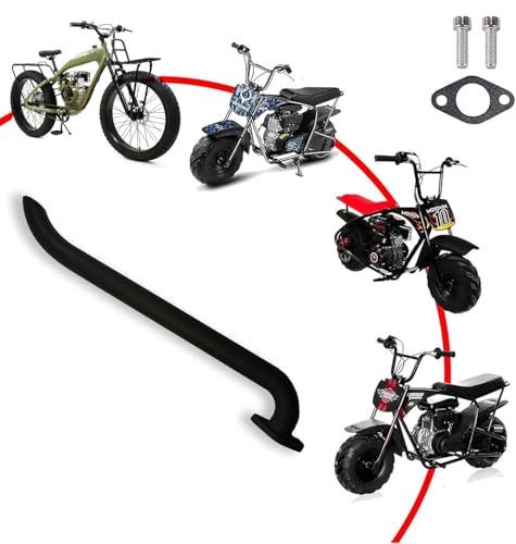 JMCHstore Header Pipe for Lifan 79cc105cc Engine for Coleman B100 RB100 Hoverheart mb001 Mega Moto MMB80 MMB105 Phatmoto Gas Bike Motovox MBX10 Orxyearth Dirt Kids Mini Bike MMK80 Go Kart Black - Image 3