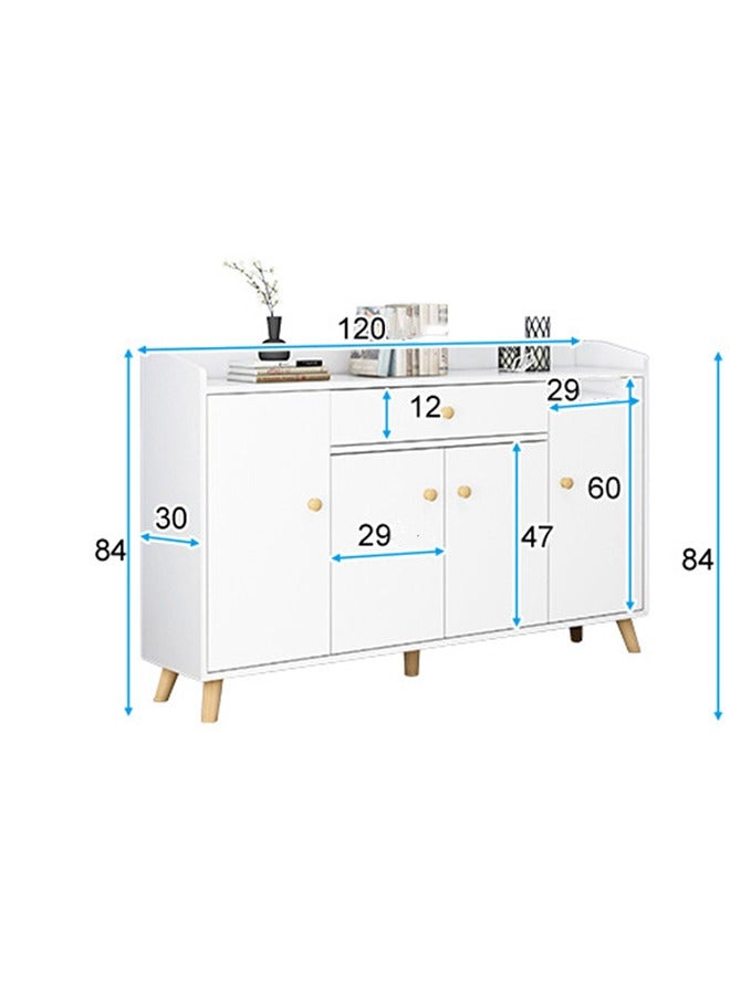 White Shoe Cabinet with 3 Shelves, Shoes Rack Stand Shoe Shelf with 2 Doors Wood Storage Cabinet for Home Hallway Bedroom Living Room - Image 2