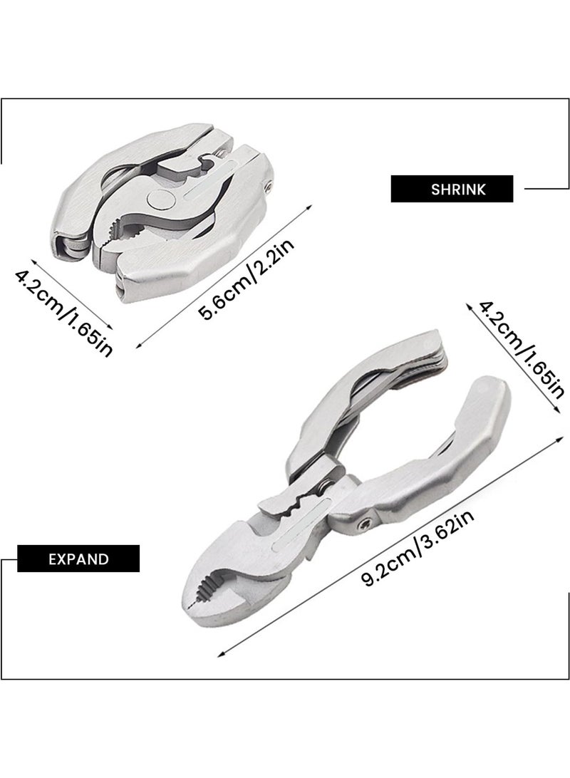 Soofam 1PCS Stainless Steel 9-in-1 Micro Pocket Multitool, Mini Multitool Pliers with Screwdrivers Knife and Pliers, Small Utility Multi-purpose Tool - Image 2