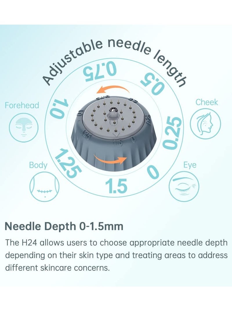 بيو نيدل قابل للتعديل ختم ديرما الحيوي إبرة صغيرة هيدرا ختم 24 دبابيس التيتانيوم ميكرونيدلينغ غرامة اللمس المصل قضيب - Image 2