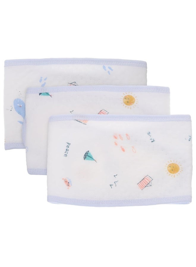 ULTNICE 3Pcs Cotton Baby Belly Band Newborn Umbilical Cord Protector Baby Umbilical Cord Belly Cover Newborn Waist Support Belly Bands For Baby Infants Sky- Blue - Image 1