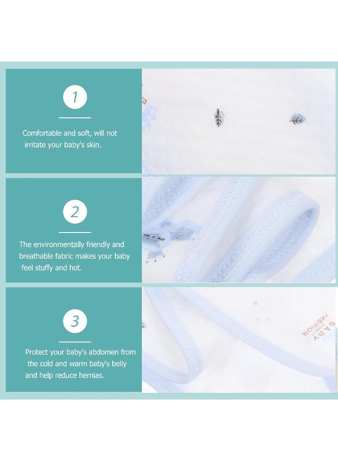 ULTNICE 3Pcs Cotton Baby Belly Band Newborn Umbilical Cord Protector Baby Umbilical Cord Belly Cover Newborn Waist Support Belly Bands For Baby Infants Sky- Blue - Image 5