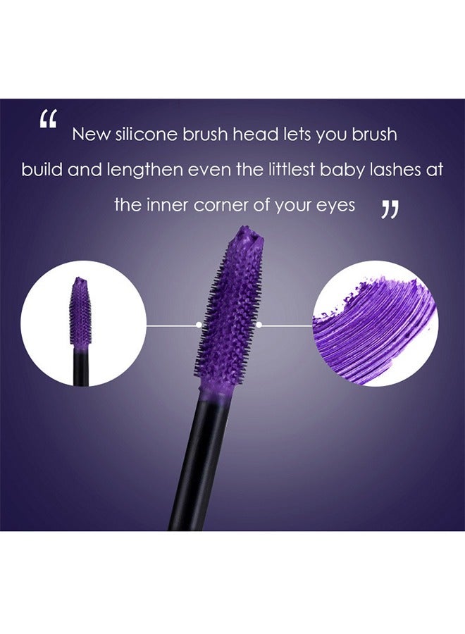 Maxfine Mascara Volume Lengthening，5D Silk Fiber Mascara with Folding Eyelash Comb Brush,Liquid Colored Mascara Lash Extensions,Waterproof, Sweat-proof, Non-blooming, Long and Multi-color Base#05  - Image 3