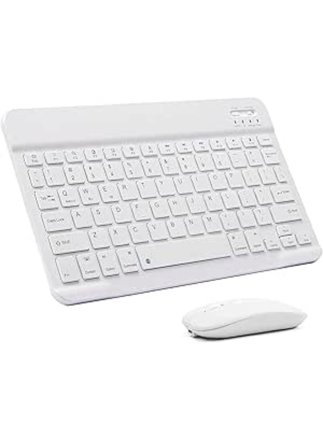 Bluetooth Keyboard & Mouse Set – Wireless Ultra-Slim Combo, White, Compatible with iOS, Android, Windows - Image 1