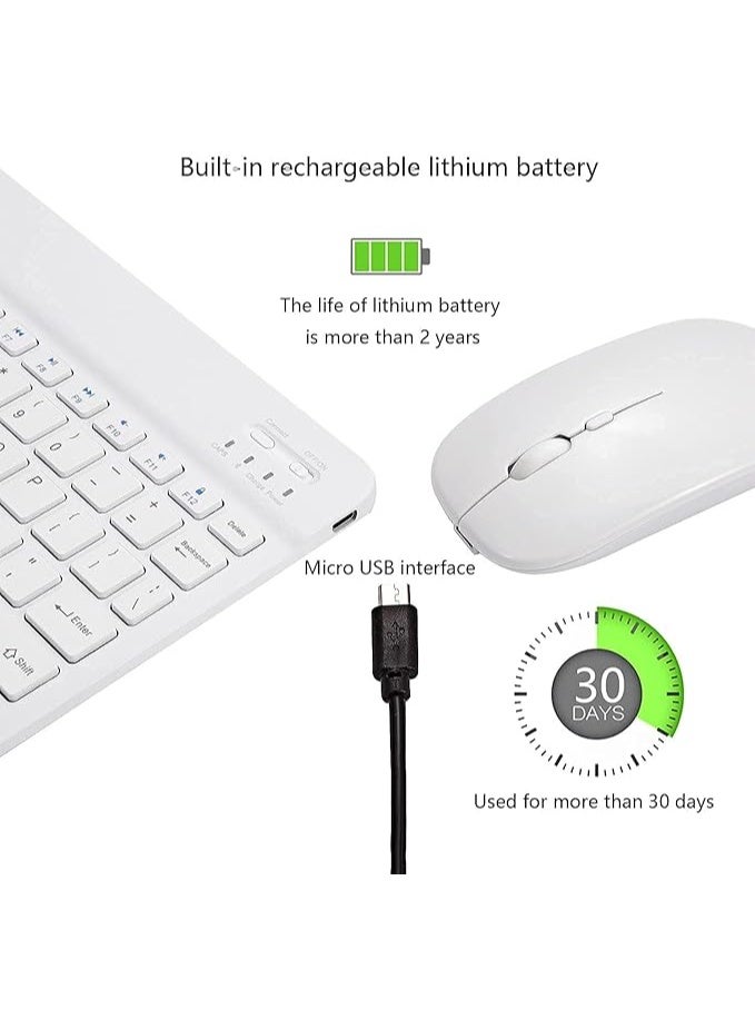 Bluetooth Keyboard & Mouse Set – Wireless Ultra-Slim Combo, White, Compatible with iOS, Android, Windows - Image 3