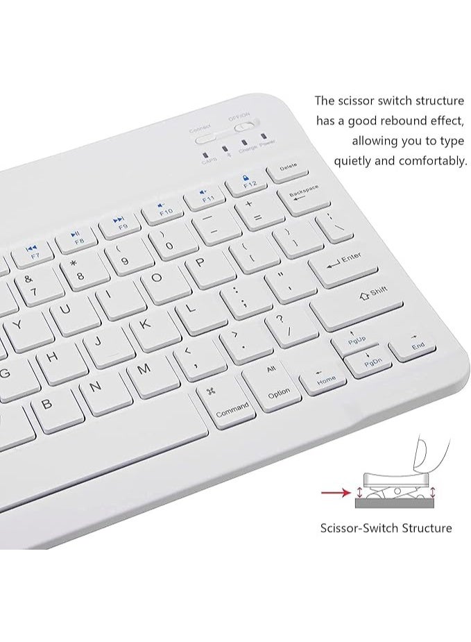 Bluetooth Keyboard & Mouse Set – Wireless Ultra-Slim Combo, White, Compatible with iOS, Android, Windows - Image 2