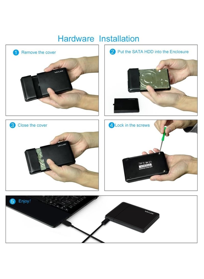 WAVLINK - Wavlink USB 3.0 2.5inch HDD Enclosure SATA Hard Disk External Case | WL-ST235 - Image 1