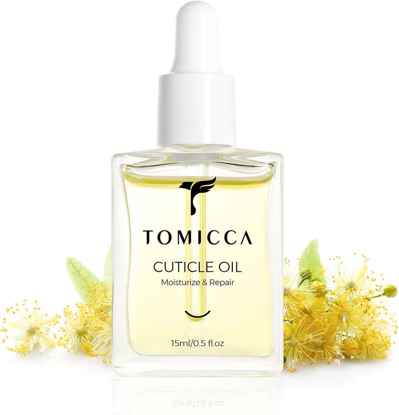 TOMICCA Cuticle Oil 15ml Moisturize Repair Cuticle Serum with Vitamin E Deeply Hydrating and Nourishing Cuticle Honeysuckle Oil for Dry Brittle Rough Nails Repair and Strengthen