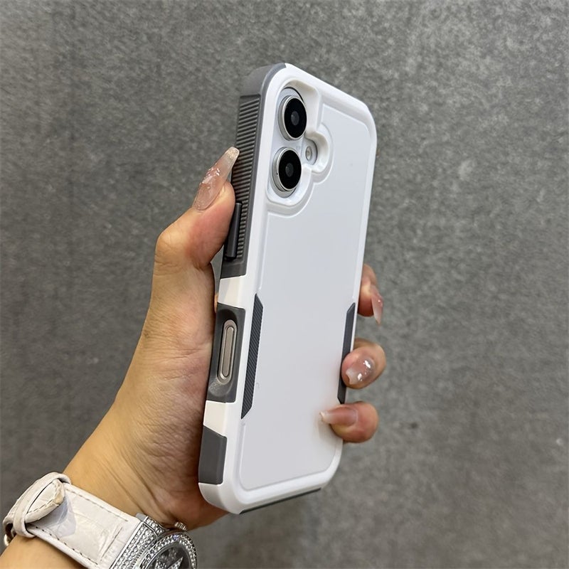 Luxury Armor Two Layer Protection Shockproof Bumper Phone Case For iPhone 13 Light Blue Hard Plastic Back Cover - Image 4