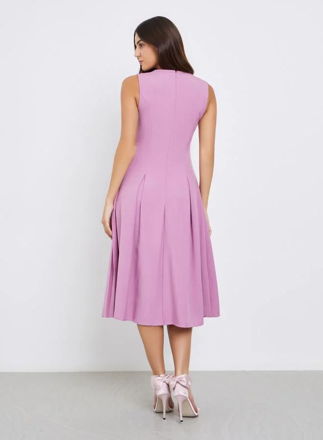 Styli  Styli Buttoned Sleeveless Blazer Midi Dress for Women | Best Price UAE