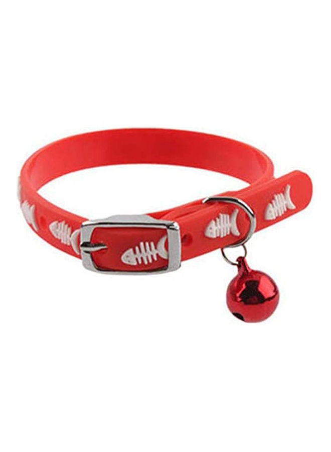NIBEMINENT Silicone Rubber Collar For Small Cats And Dogs Shape Fish Red