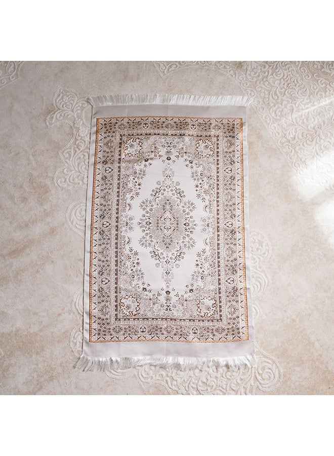 DANUBE HOME Danube Home Janamaz Jacquard Prayer Mat with Pouch - Gold - 70x110 cm | Polyester Prayer Mat For Prayer Room  - Image 1