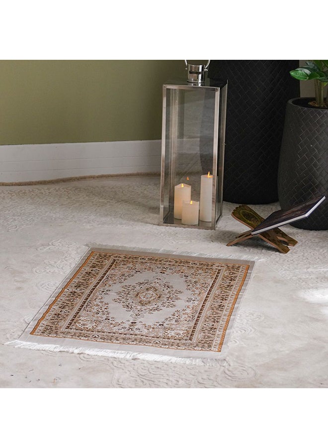 DANUBE HOME Danube Home Janamaz Jacquard Prayer Mat with Pouch - Gold - 70x110 cm | Polyester Prayer Mat For Prayer Room  - Image 4