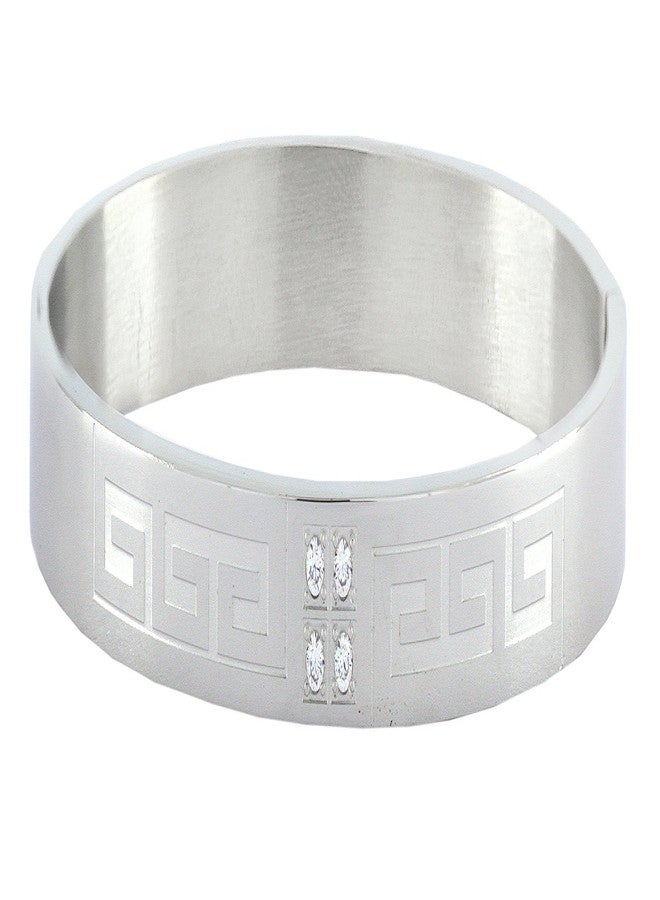 ZIVOM® Classic American Diamond Stainless Steel Kada Bangle Bracelet Men - Image 2
