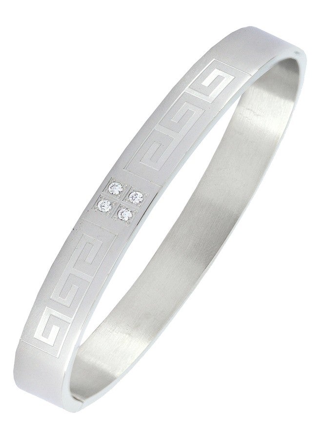 ZIVOM® Classic American Diamond Stainless Steel Kada Bangle Bracelet Men - Image 1