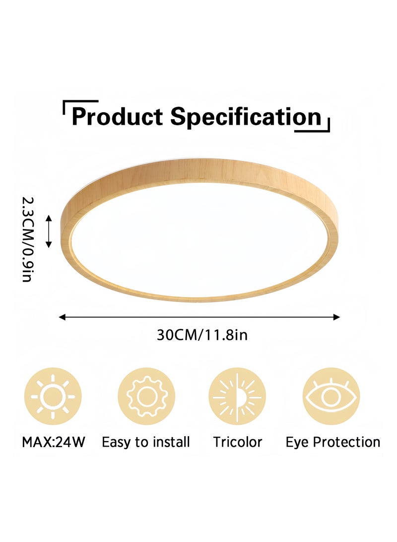 تقنية الربط الصاعد أضواء سقف LED رقيقة جدًا 24 وات: مثبتة على السطح، قابلة للتعديل ثلاثة ألوان للغرفة النوم/المطبخ – ساطعة وسهلة التركيب - Image 4