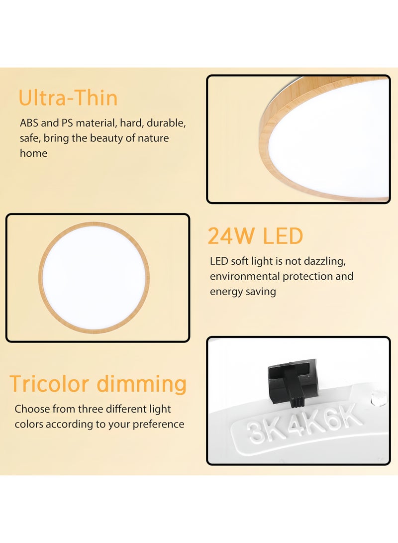 تقنية الربط الصاعد أضواء سقف LED رقيقة جدًا 24 وات: مثبتة على السطح، قابلة للتعديل ثلاثة ألوان للغرفة النوم/المطبخ – ساطعة وسهلة التركيب - Image 5