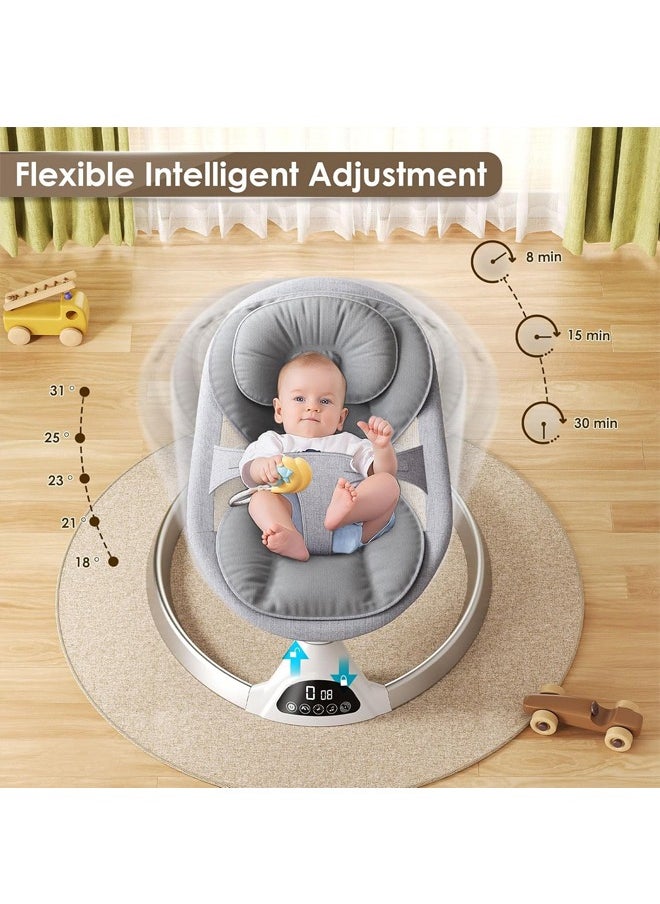 Tiokkss - Baby Swing Chair,Electric Baby Bouncer with 5 Swing Amplitudes,Electric Baby Rocker,Baby Bouncer Chair with Mobile App Control and Remote Control Blueteeth, Portable Newborn Rocking Chair - Image 1