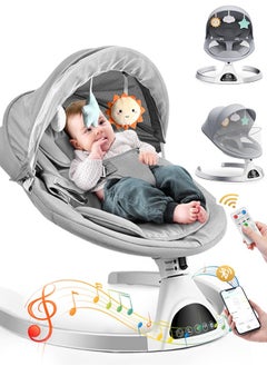 Baby Swing Chair,Electric Baby Bouncer with 5 Swing Amplitudes,Electric Baby Rocker,Baby Bouncer Chair with Mobile App Control and Remote Control Blueteeth, Portable Newborn Rocking Chair
