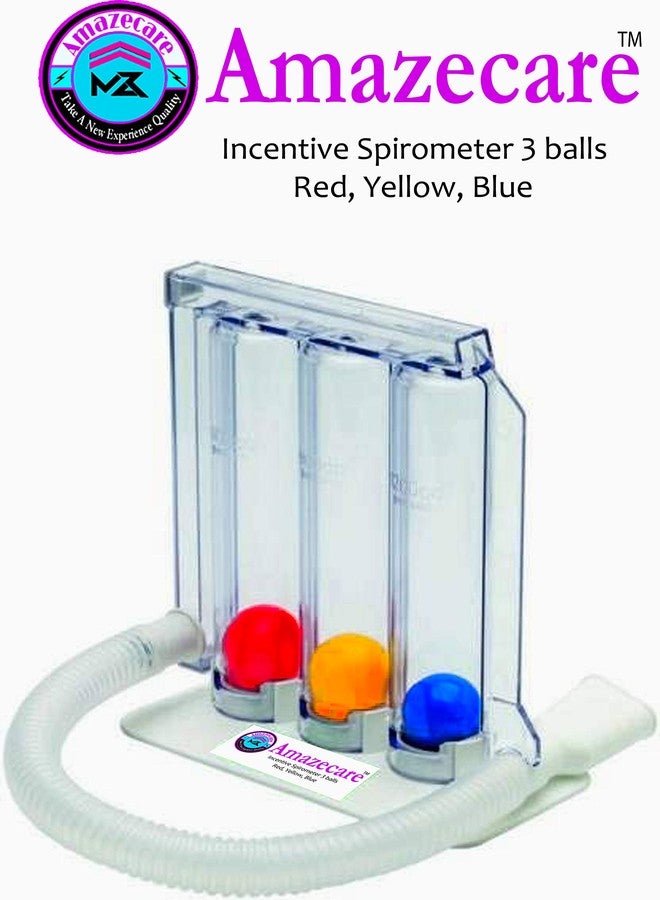 Amazecare Incentive Spirometer/Respirometer/Breathing Lungs Exerciser, 3 Balls - Image 2