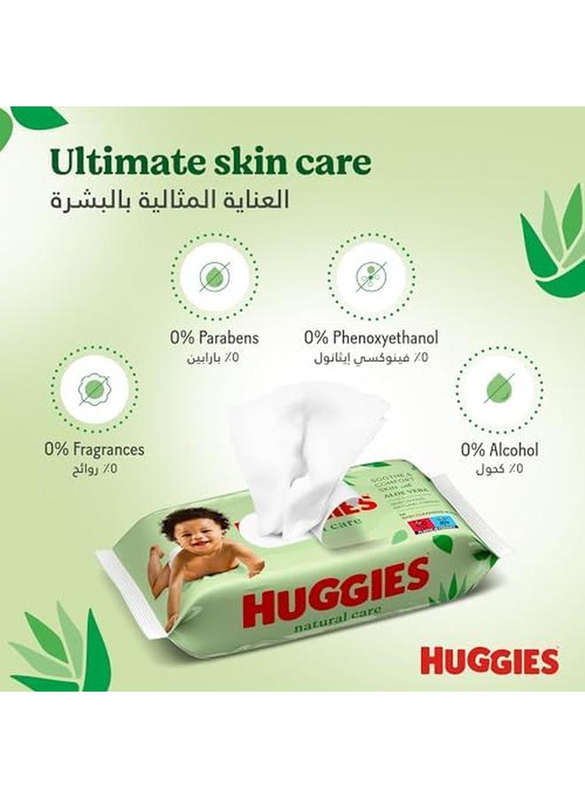 HUGGIES Natural Baby Wipes Aloe Vera Wipes 12 Pack X 56 Wipes 672 Wipes - Image 3