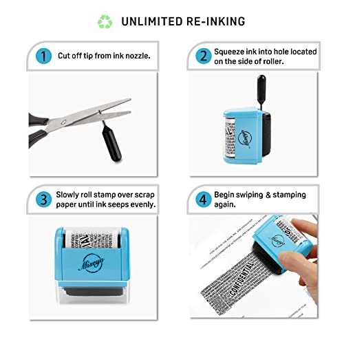Miseyo Wide Roller Stamp Identity Theft Stamp 1.5 Inch Perfect for Privacy Protection,Anti-Theft Security Confidential Easy for Guard Personal Information Blockout - 3Pack Set - Image 4