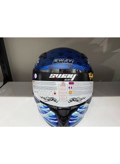 sway Helmet 820 Dakar 5 Blue/orange Full Face  - Image 2