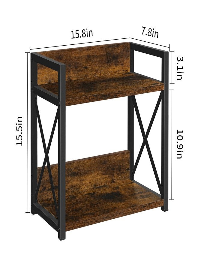 YINMIT Countertop Shelf Organizer,Coffee Bar Accessories,Spice Rack,Coffee Counter Shelf,2 Tier Coffee Organizer Station for Mugs,Cups,Cream,Syrup(Rustic Brown,Large) - Image 3