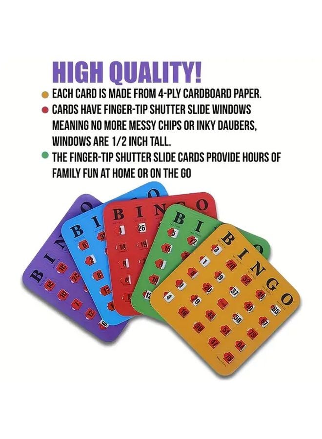 5 Color Reusable Bingo Game Card Set Family Gathering Activity Game 1 Set - Image 4