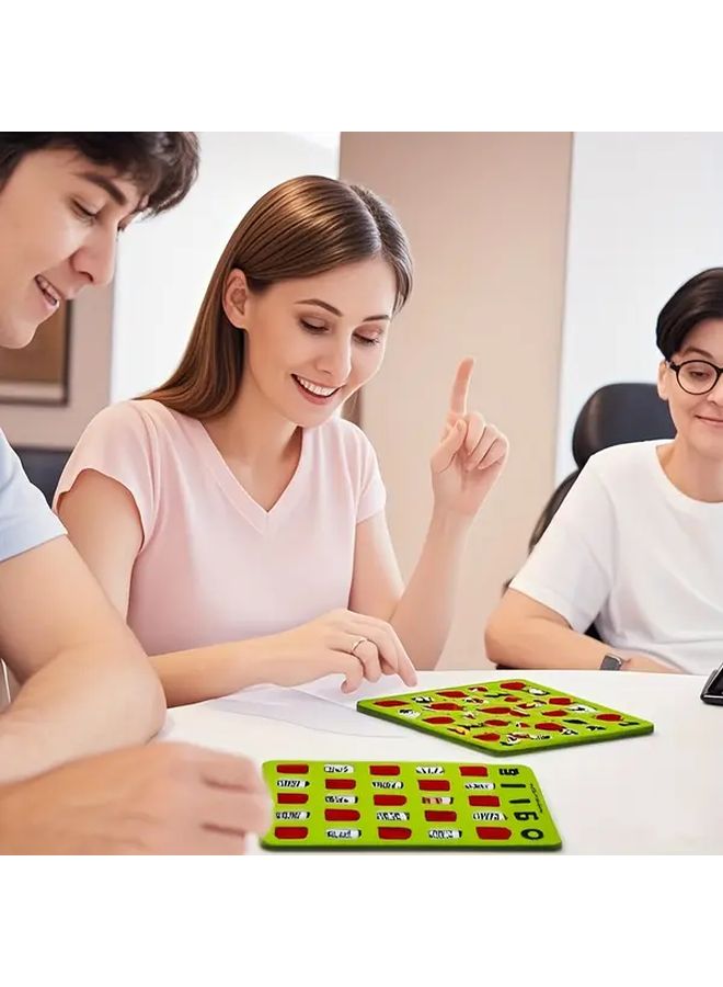 5 Color Reusable Bingo Game Card Set Family Gathering Activity Game 1 Set - Image 5