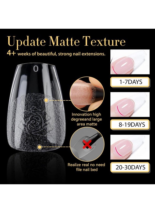 UNA GELLA UNA GELLA Short Coffin Nail Tips, 600Pcs Short Gel Nail Tips Coffin Shape 12 Sizes Soft Gel Nail Tips Pre-file Fake Nails Full Cover Nail Tips for Acrylic Nail Extension Home DIY Salon with Box  - Image 4