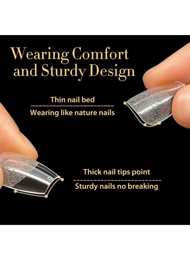 UNA GELLA UNA GELLA Short Coffin Nail Tips, 600Pcs Short Gel Nail Tips Coffin Shape 12 Sizes Soft Gel Nail Tips Pre-file Fake Nails Full Cover Nail Tips for Acrylic Nail Extension Home DIY Salon with Box  - Image 5