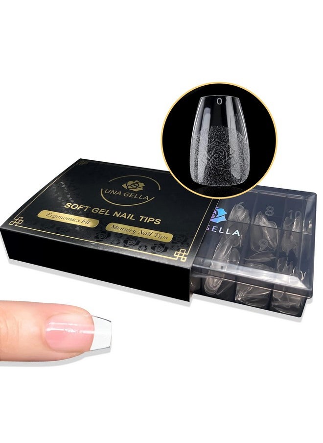 UNA GELLA UNA GELLA Short Coffin Nail Tips, 600Pcs Short Gel Nail Tips Coffin Shape 12 Sizes Soft Gel Nail Tips Pre-file Fake Nails Full Cover Nail Tips for Acrylic Nail Extension Home DIY Salon with Box  - Image 1