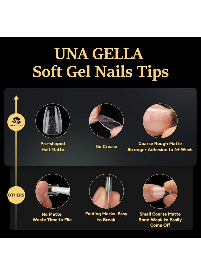 UNA GELLA UNA GELLA Short Coffin Nail Tips, 600Pcs Short Gel Nail Tips Coffin Shape 12 Sizes Soft Gel Nail Tips Pre-file Fake Nails Full Cover Nail Tips for Acrylic Nail Extension Home DIY Salon with Box  - Image 3