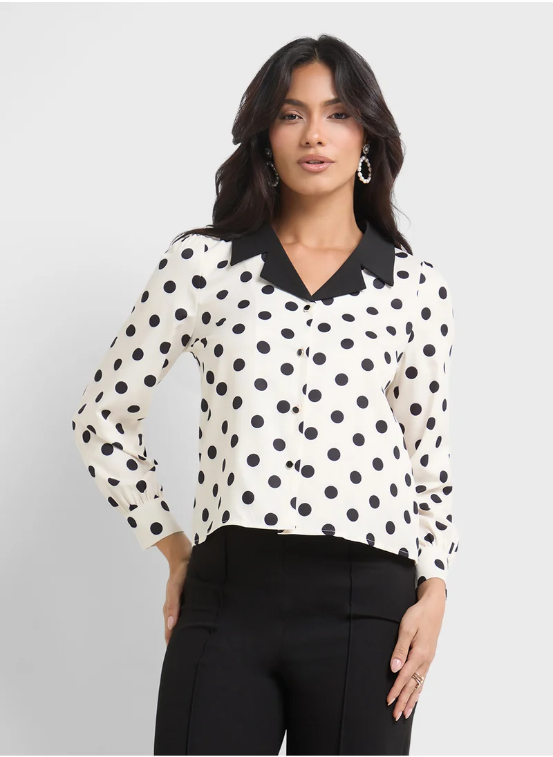 ELLA Polka Print Shirt