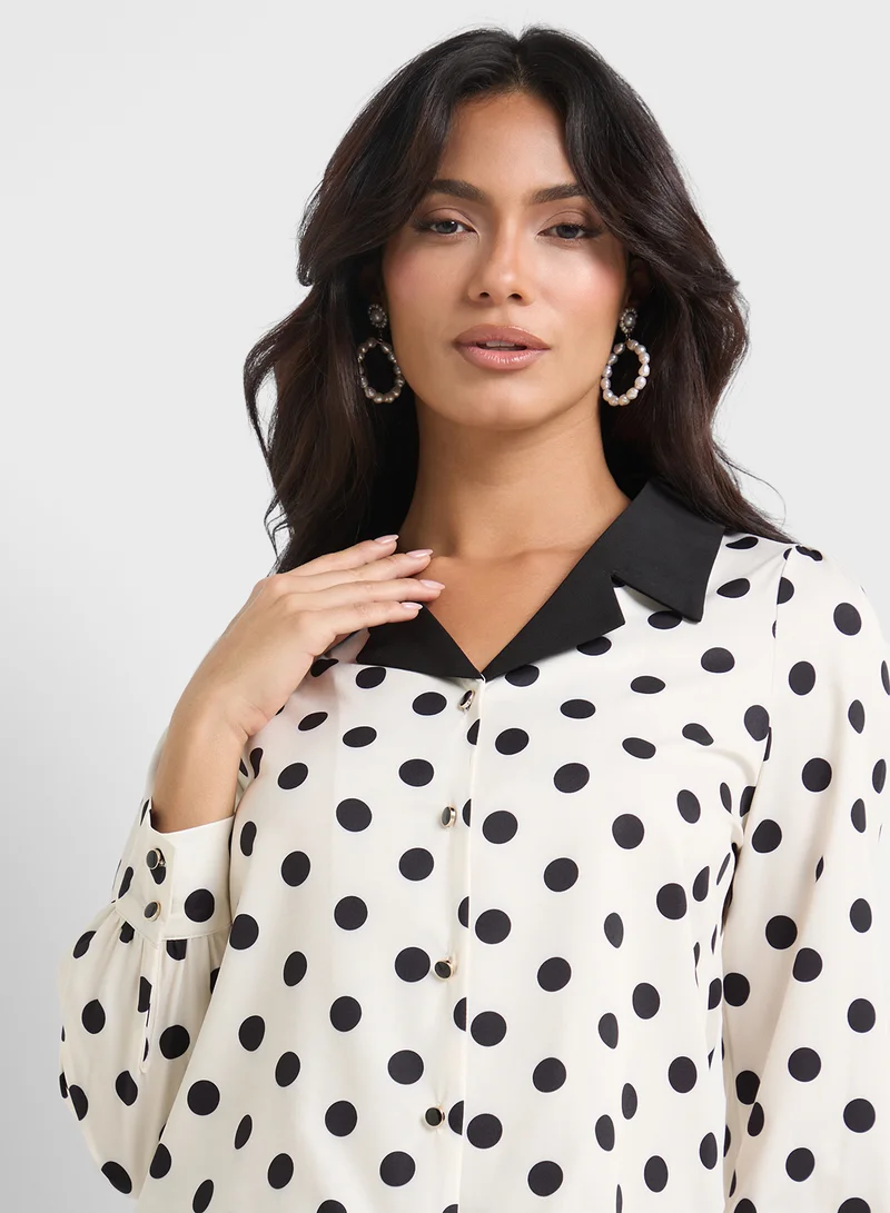 ELLA Polka Print Shirt