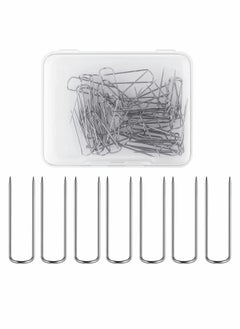 Excefore Sewing U-Pins, 50 Pcs Metal U Pins Needlecrafts Pins Double Blocking Pins Multipurpose Straight Pins for DIY Sewing Jewelry Craft Making Fabric Decor (0.91 Inch/0.5cm)  - Image 1