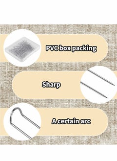 Excefore Sewing U-Pins, 50 Pcs Metal U Pins Needlecrafts Pins Double Blocking Pins Multipurpose Straight Pins for DIY Sewing Jewelry Craft Making Fabric Decor (0.91 Inch/0.5cm)  - Image 4