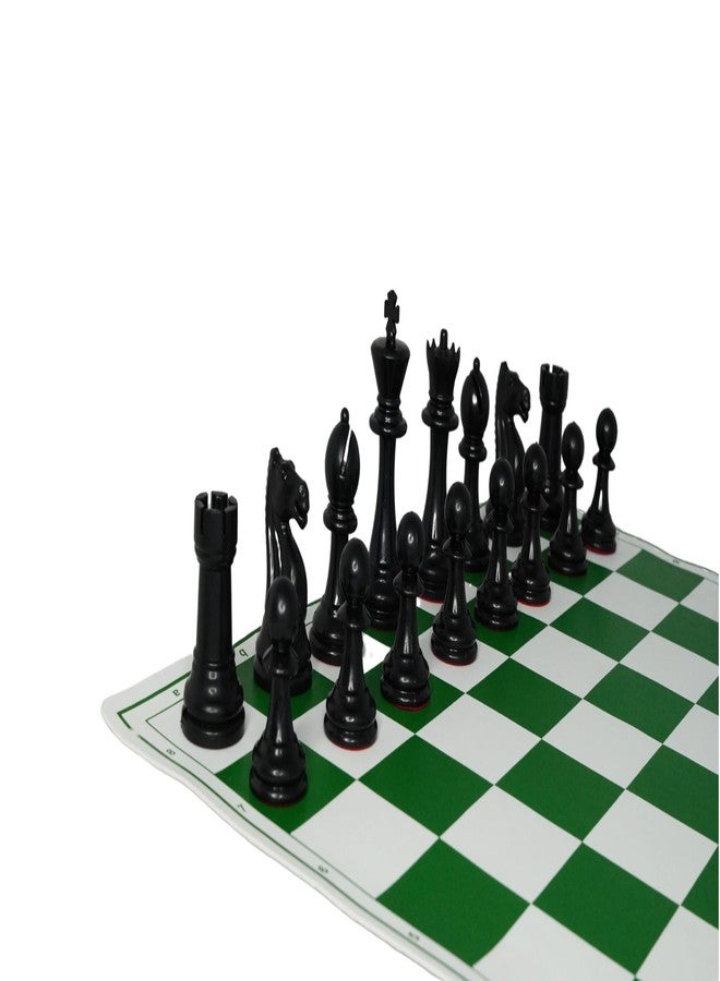 Playminds 17" Professional Vinyl Roll Up Chess Set (Fide Standards)- with Extra Queens & Carry Pouch (6 Set) - Image 2