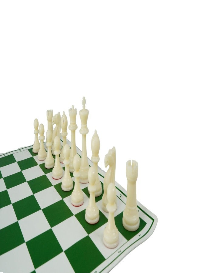 Playminds 17" Professional Vinyl Roll Up Chess Set (Fide Standards)- with Extra Queens & Carry Pouch (6 Set) - Image 3