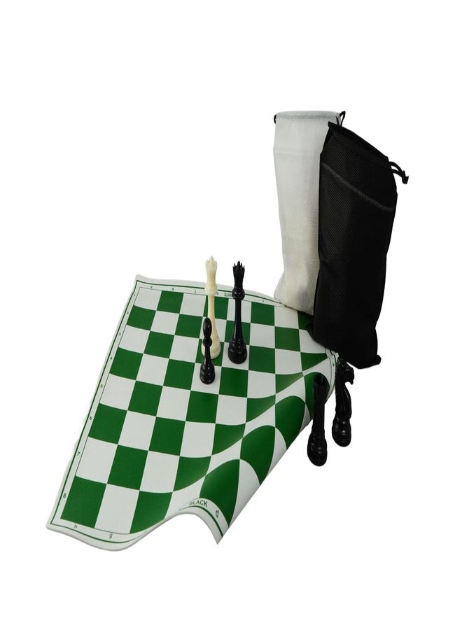 Playminds 17" Professional Vinyl Roll Up Chess Set (Fide Standards)- with Extra Queens & Carry Pouch (6 Set) - Image 4